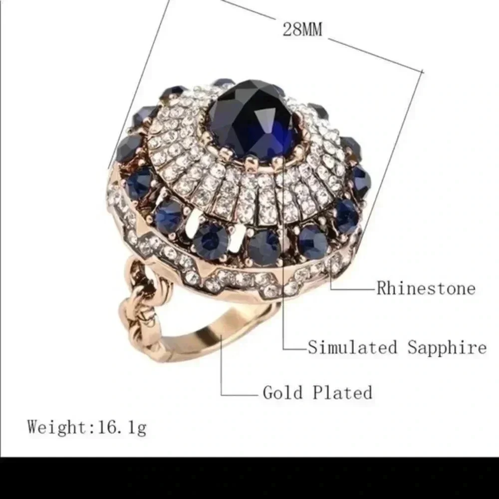 Vintage style crystal antique ring 8
